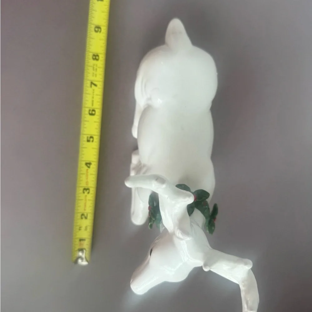 White Ceramic Reindeer Figurine